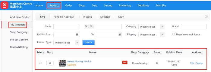 Step 8: Management of published services